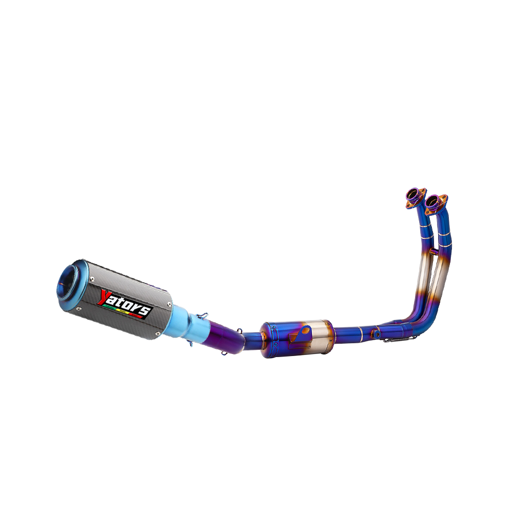 Full System Exhaust Tips Blue Header Link Pipe 330mm For Suzuki GSX-8S GSX-8R 24