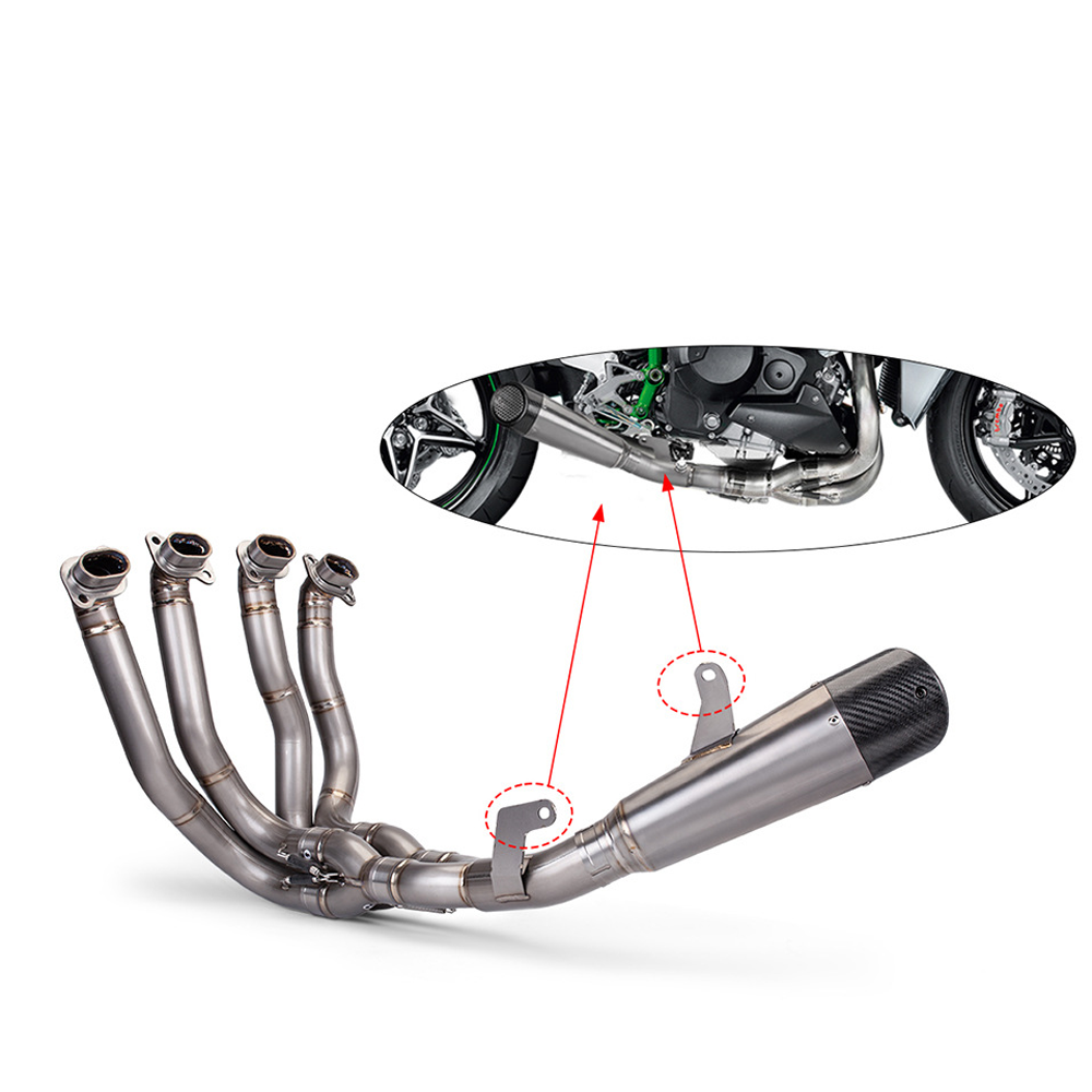 For Kawasaki Ninja H2 2017-20 Titanium Escape Full Pipe Exhaust Connection Pipe - Image 4