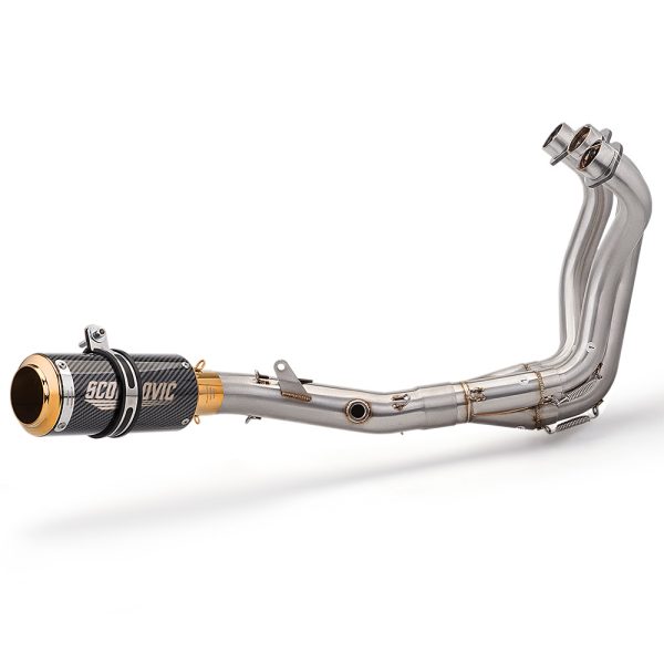 Whole System For Yamaha FZ09 2014-20 XSR900 Exhaust Header Pipe Carbon Muffler