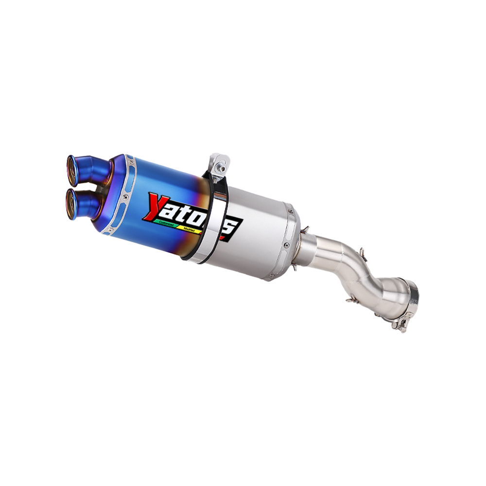 Exhaust System Mid Link Pipe Slip On 51mm Muffler Tips For BMW R1200GS 2013-2019