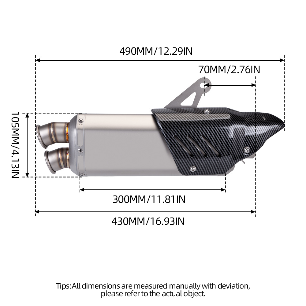 Exhaust System Mid Link Pipe 51mm Muffler Tips Slip On For BMW R1200GS 2013-2019 - Image 3