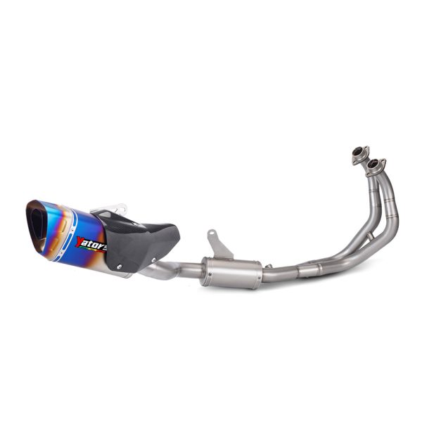 Full System Blue Exhaust Front Pipe Mufflers For Yamaha YZF R7 MT-07 2021-2023