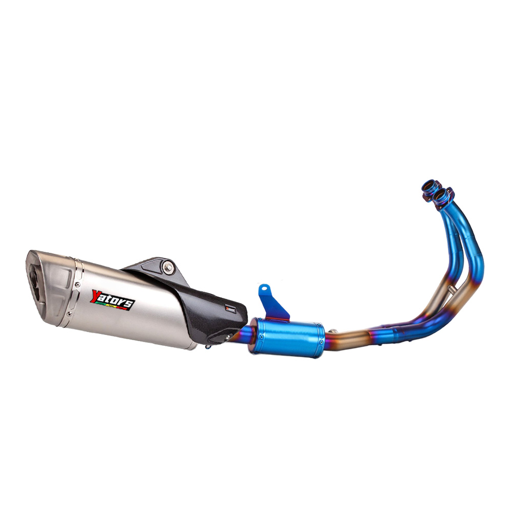 For Yamaha YZF R7 MT-07 2021-2023 BLUE Full System Exhaust Front Pipe Mufflers