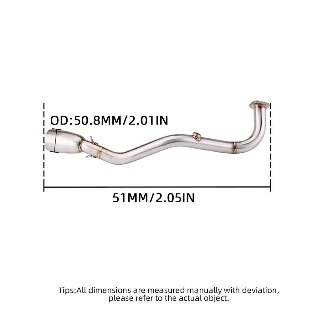 51mm Front Header Exhaust Link Pipe For Yamaha NMAX 155 NMAX 125 2020-2021 - Image 2