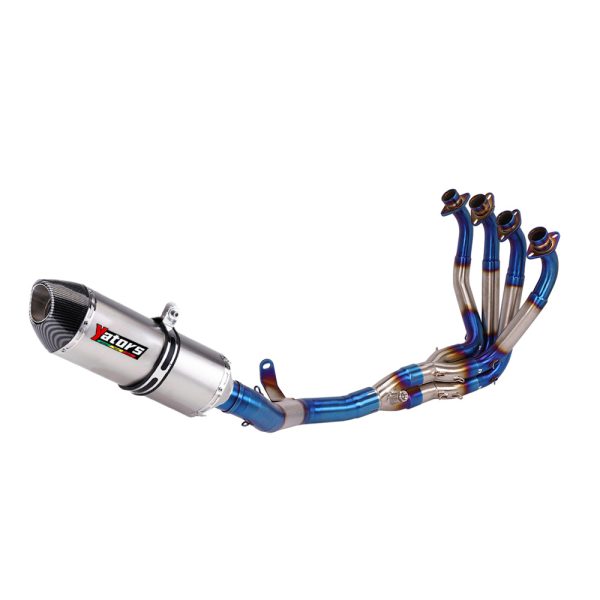 Full Exhaust System Header Link Pipe Muffler Slip For Kawasaki Z900 2010-2022