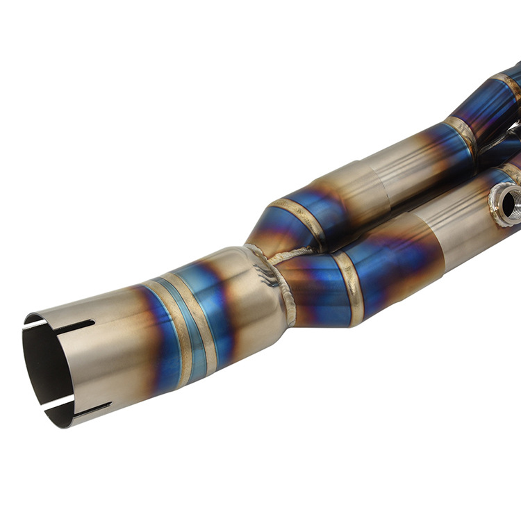 For Kawasaki Ninja ZX6R ZX636 2009-2023 Blue Exhaust Header Front Pipe Titanium - Image 6