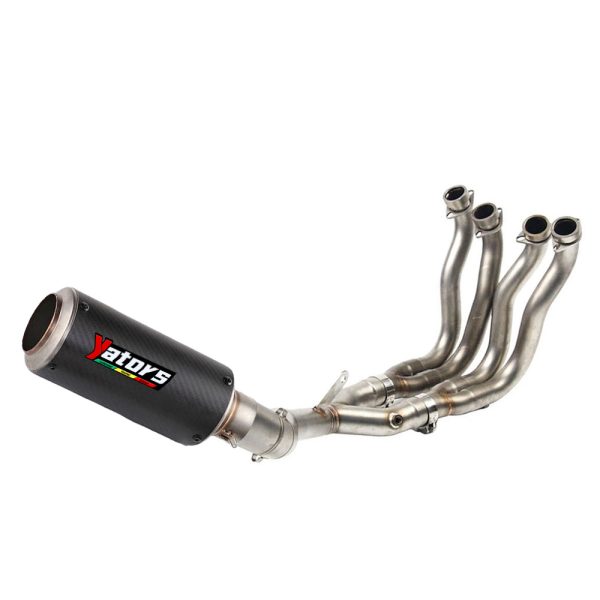 For YAMAHA R1 2015-2023 MT-10 FZ10 Full System Exhaust Front Pipe Carbon Muffler