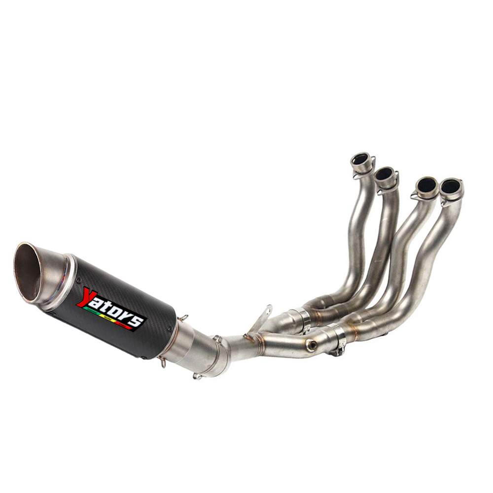 For YAMAHA R1 2015-2023 MT-10 FZ10 Full System Exhaust Front Pipe Carbon Muffler