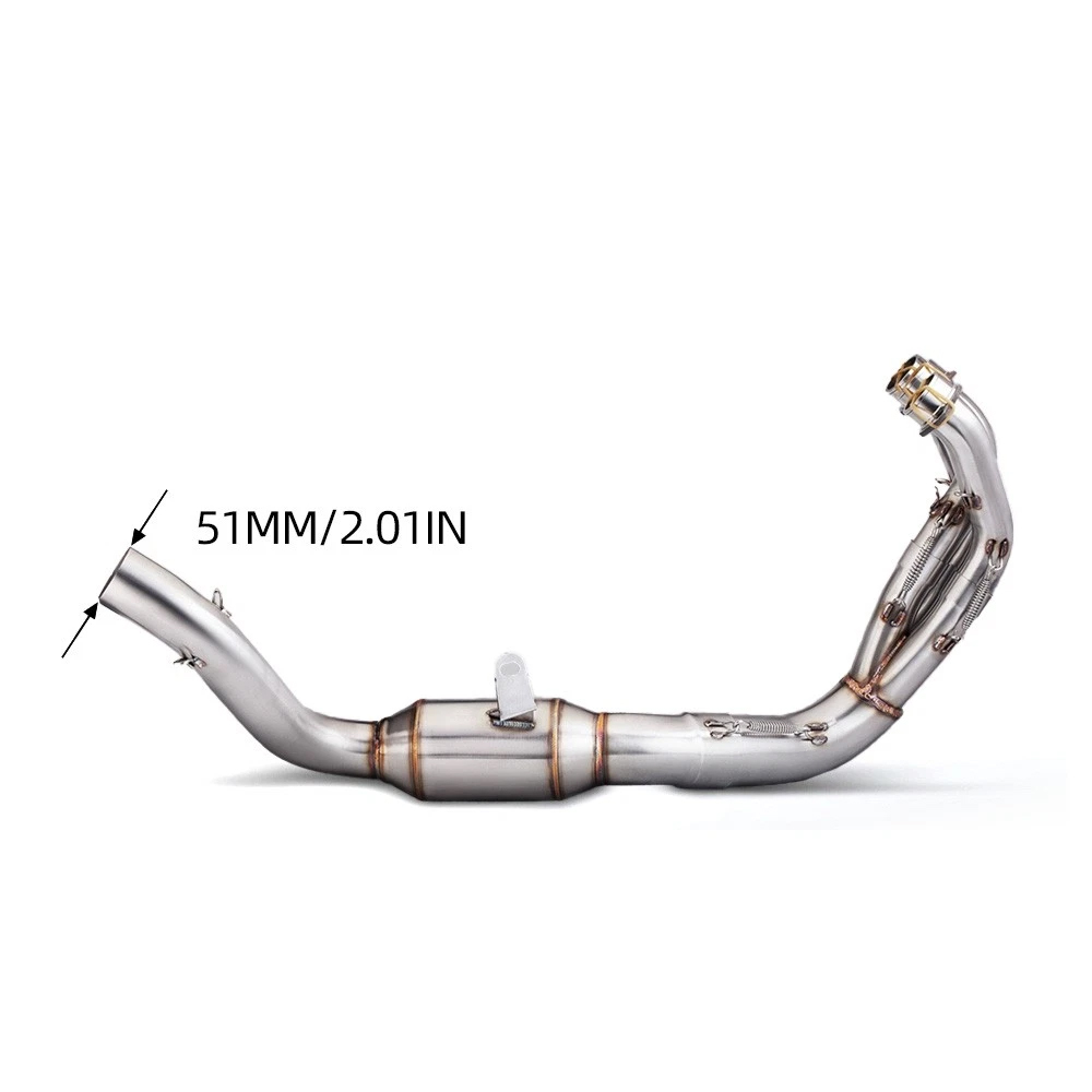 For Yamaha MT09 XSR900 2021-24 Modified System Exhaust Pipe Front Link Pipe 51mm - Image 3
