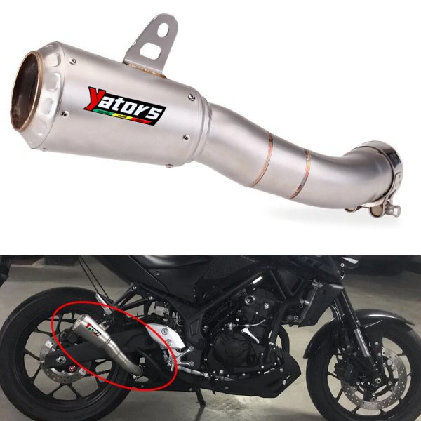 Exhaust Muffler Mid Link Pipe System Motorcycle For YAMAHA YZF R3 2013-2020