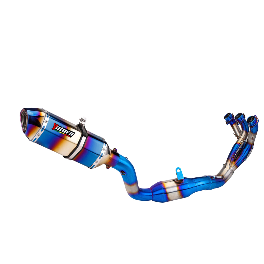 Full System For Yamaha MT-09 FZ09 2021-2024 Blue Muffler Exhaust Front Link Pipe