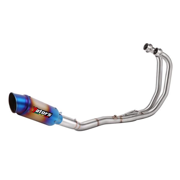 For Yamaha YZF R3 2014-24 MT-03 Whole System Blue Muffler Exhaust Header Pipe