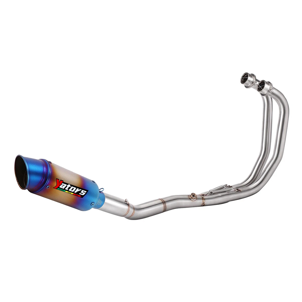 For Yamaha YZF R3 2014-24 MT-03 Whole System Blue Muffler Exhaust Header Pipe