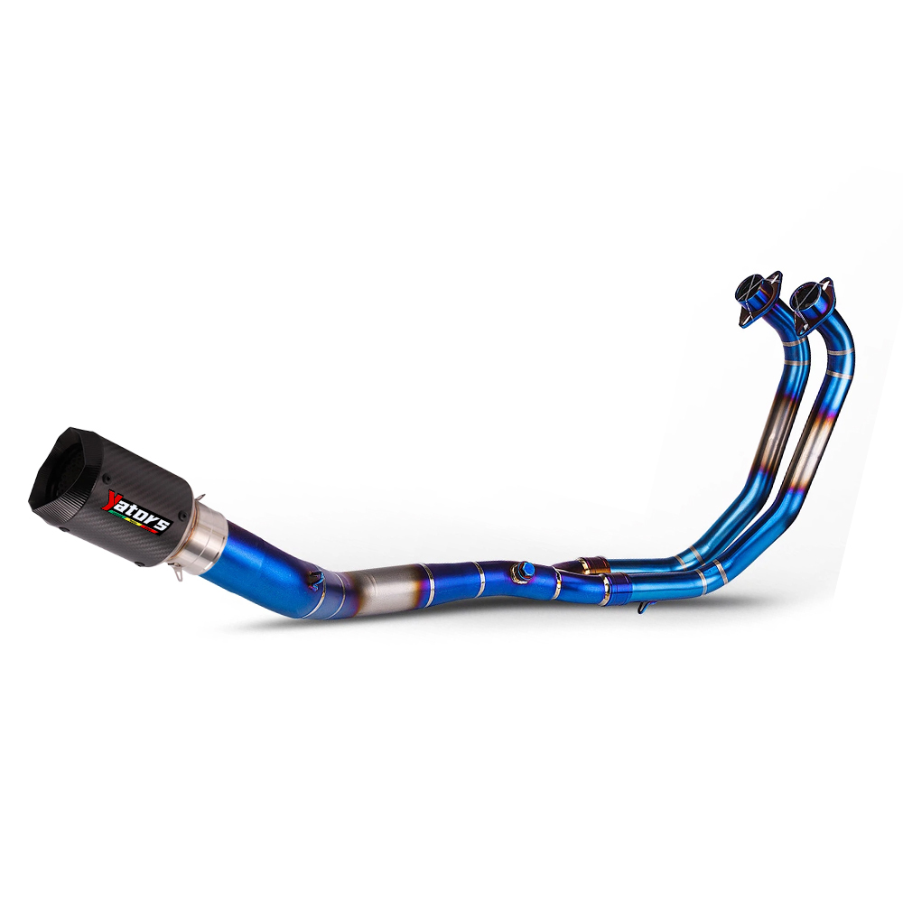 Whole System Muffler Exhaust Header Pipe blue For Yamaha YZF R3 2021-2024 MT-03