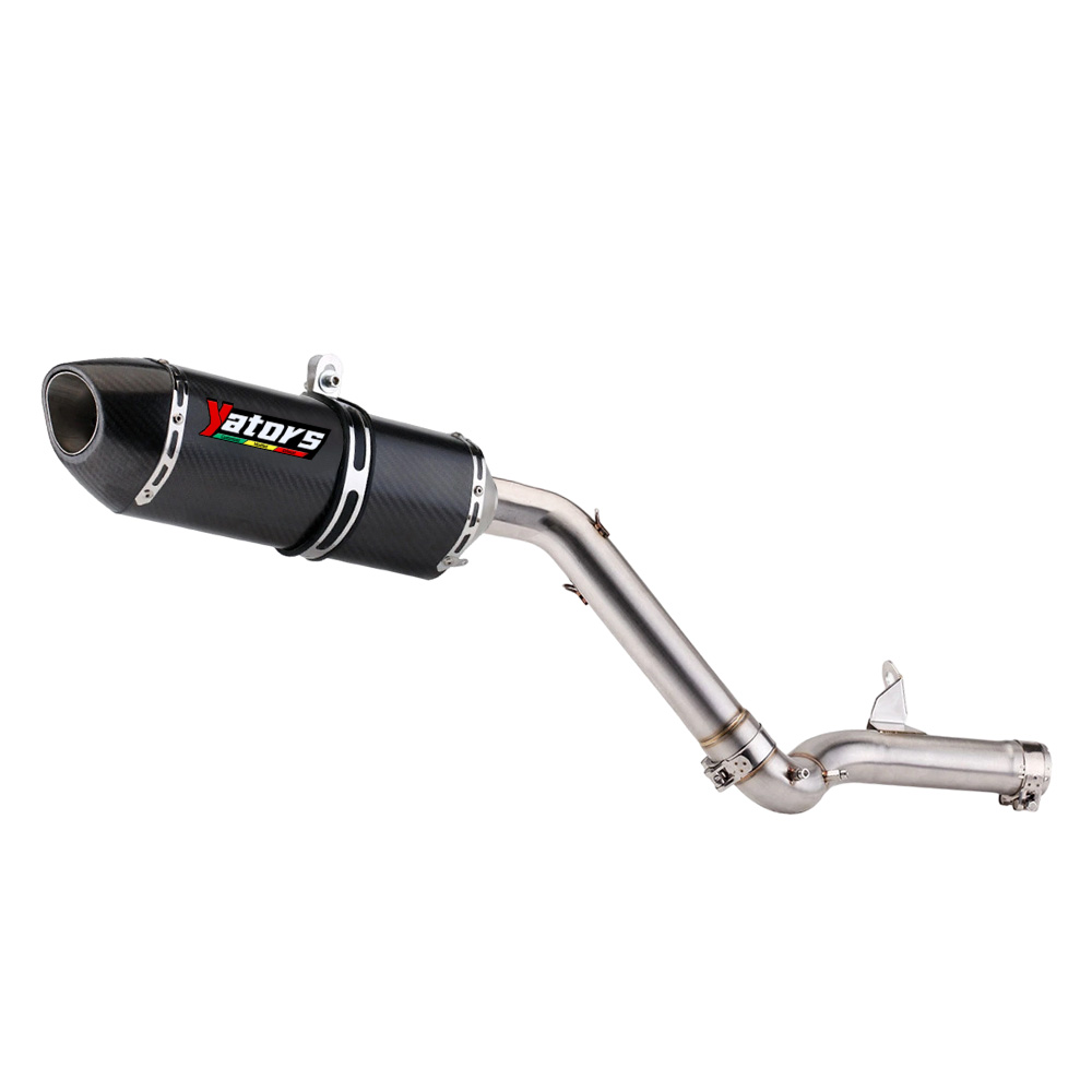 For BMW F750GS F850GS 2018-21 Carbon Fiber Exhaust Tips Muffler Mid Pipe System