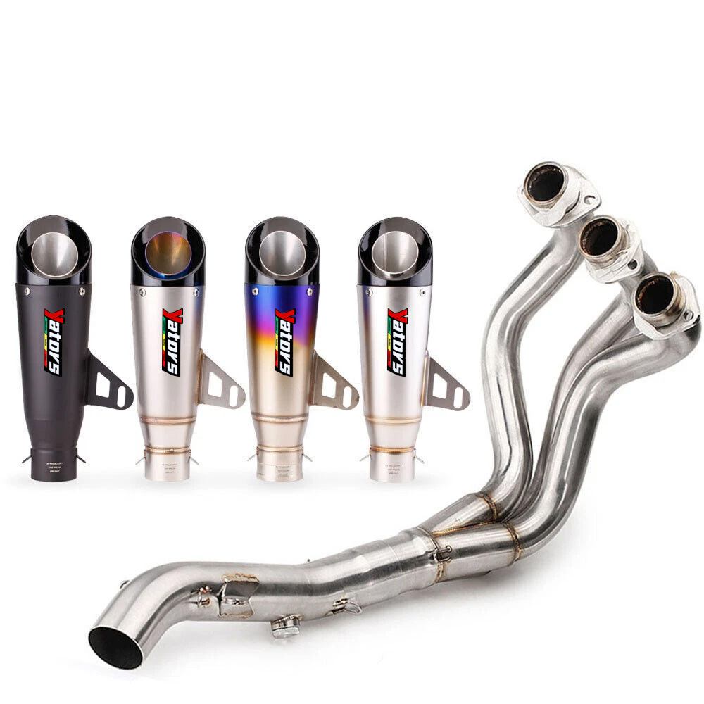 Full Exhaust System Manifold Link Pipe Mufflers For Yamaha MT09 FZ09 FJ09 XSR900 - Image 3