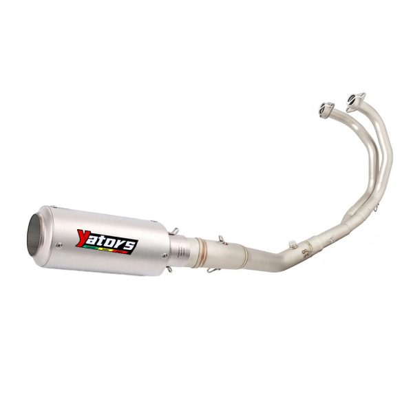 For Yamaha YZF R3 2015-2024 MT-03 Full System Exhaust Header Pipe Black Muffler