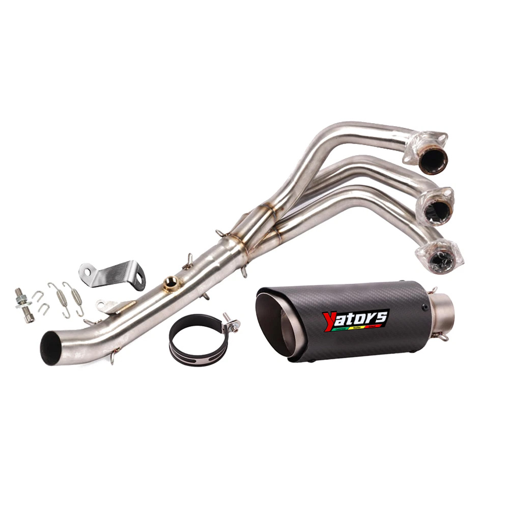 For Yamaha FZ09 MT-09 2014-23 Full Exhaust System Header Link Pipe Muffler Tips - Image 2