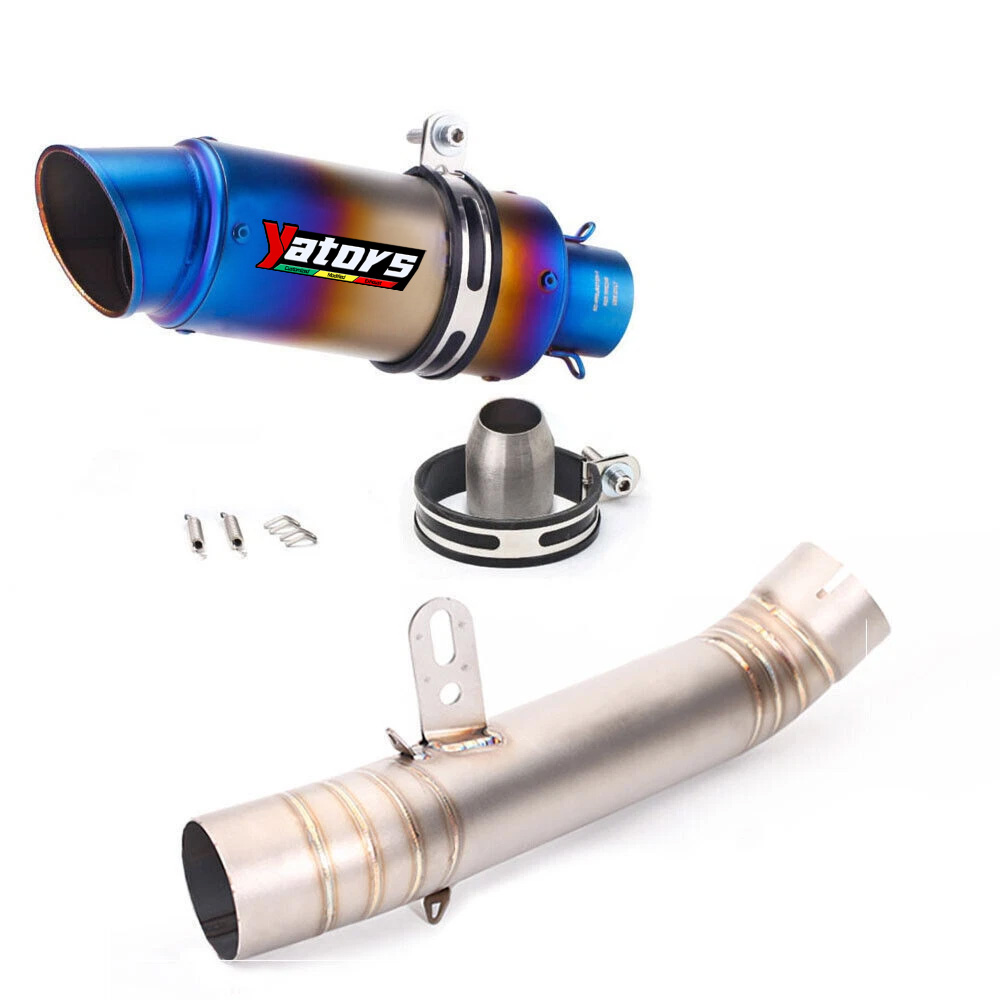 For Aprilia RSV4 2009-2014 Exhaust Tips Mid Tail Muffler Pipe Slip on System - Image 2