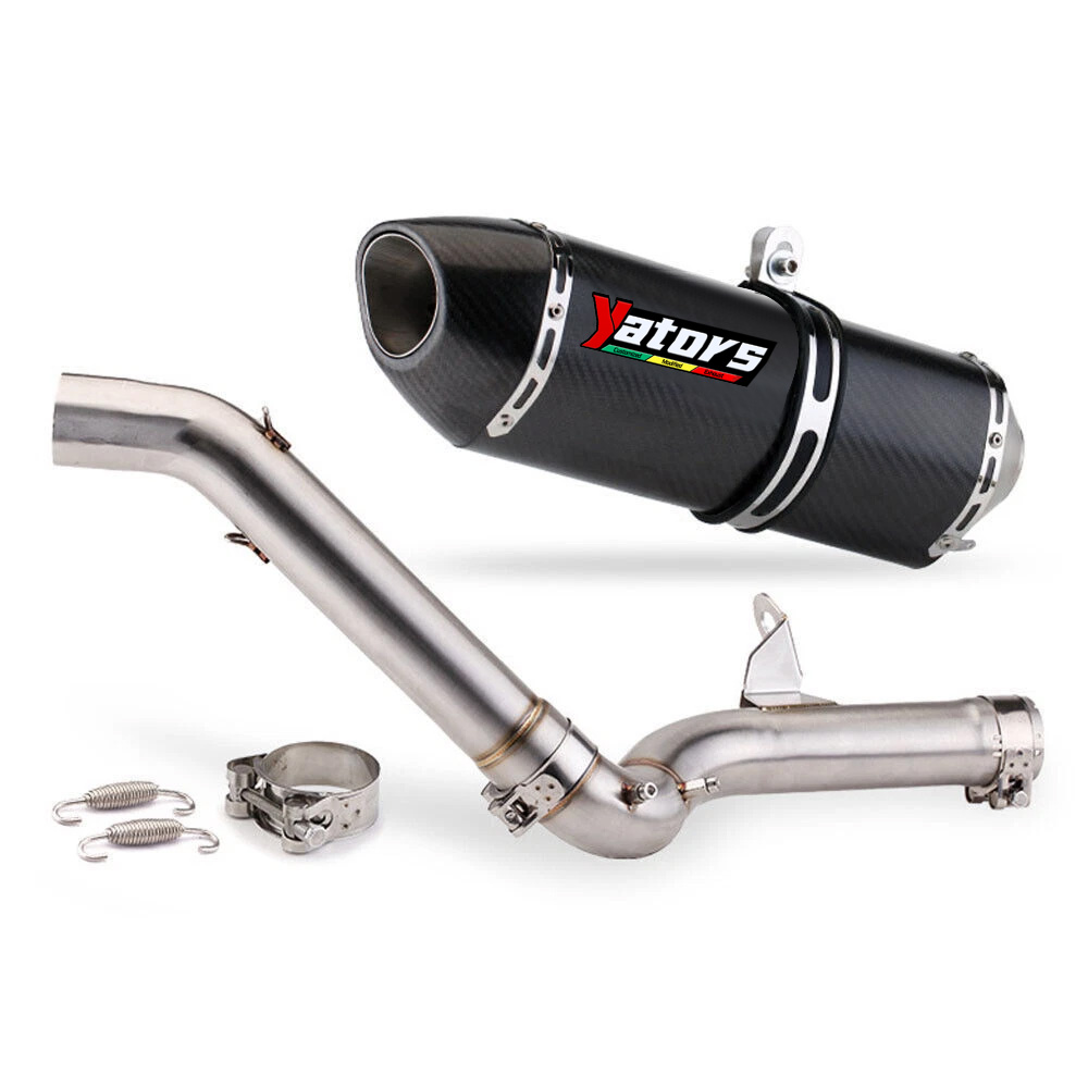 For BMW F750GS F850GS 2018-21 Carbon Fiber Exhaust Tips Muffler Mid Pipe System - Image 2