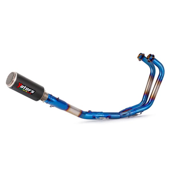For Yamaha YZF R3 2015-2023 MT-03 Whole System Blue Muffler Exhaust Front Pipe