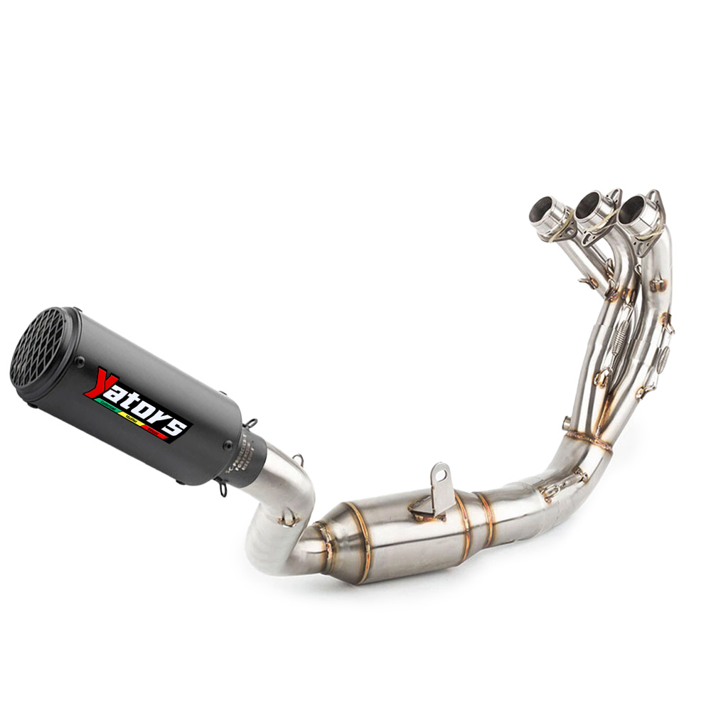 Whole System For Yamaha MT-09 FZ-09 2021-2024 Black Muffler Exhaust Header Pipe