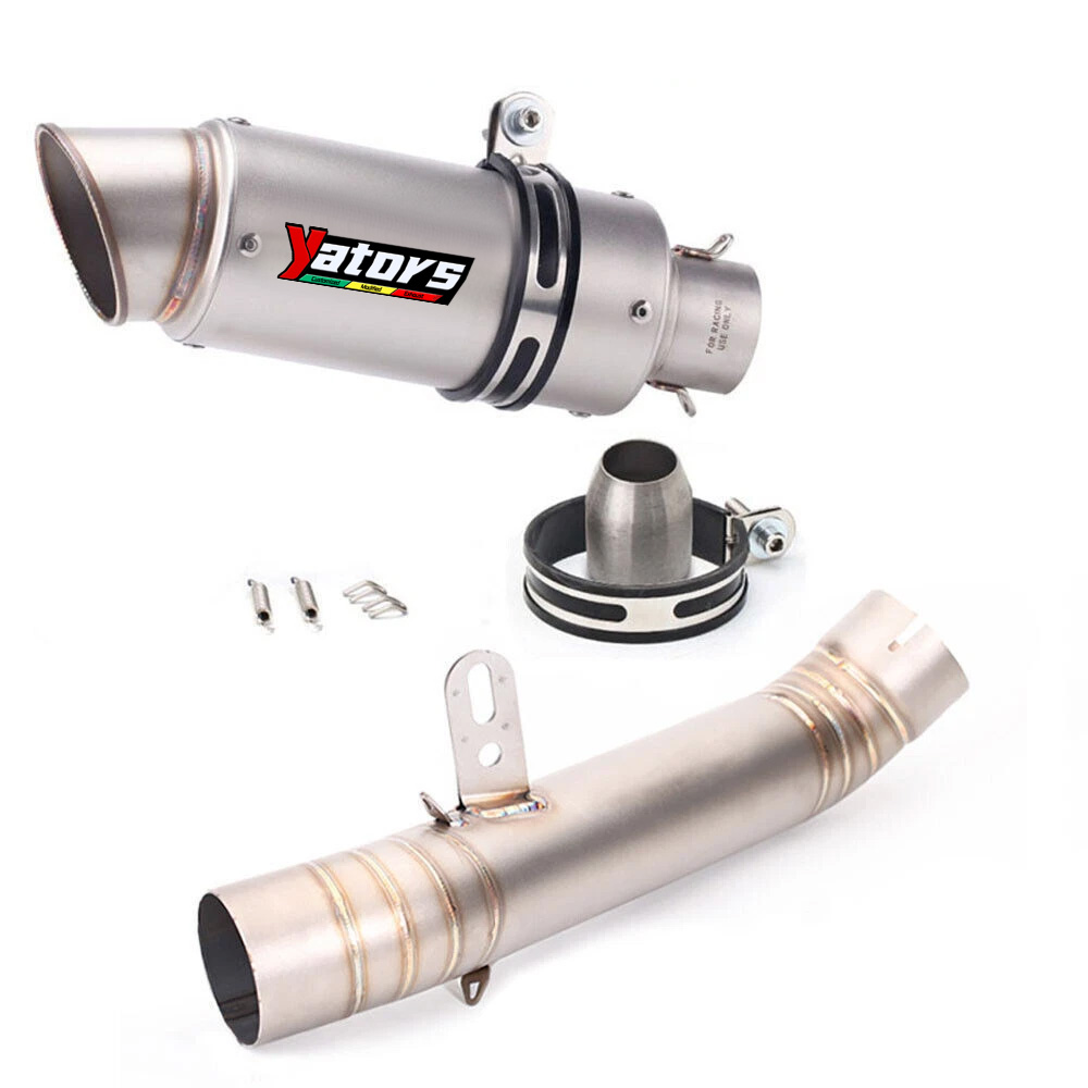 For Aprilia RSV4 2009-2014 Exhaust Tips Mid Tail Muffler Pipe Slip on System - Image 2