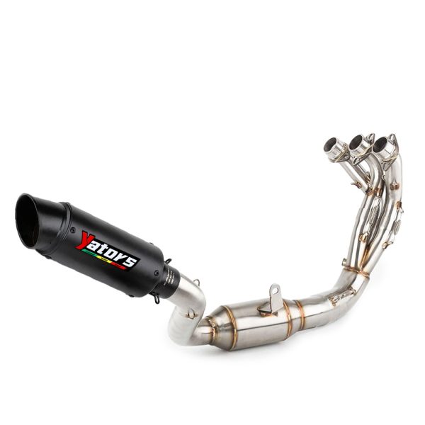 Whole System For Yamaha MT-09 FZ-09 2021-2024 Black Muffler Exhaust Header Pipe