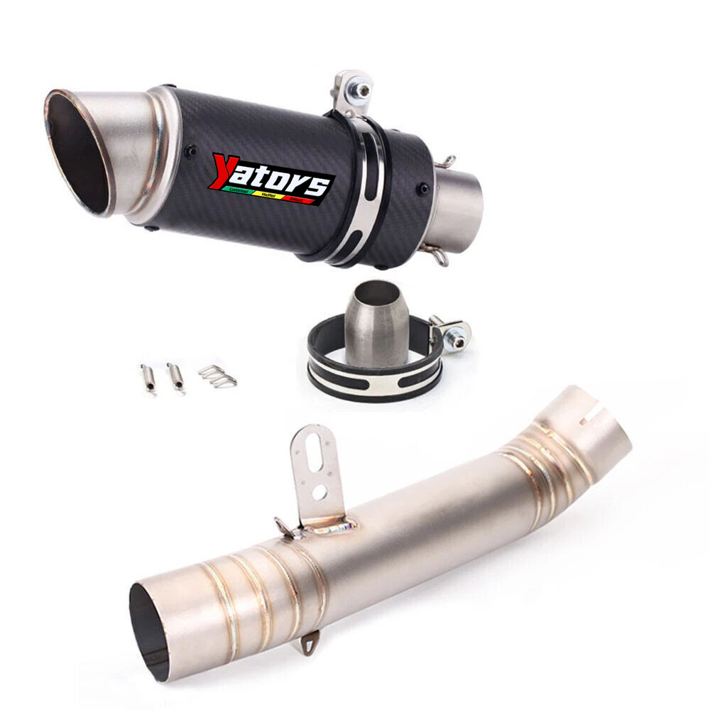 For Aprilia RSV4 2009-2014 Exhaust Tips Mid Tail Muffler Pipe Slip on System - Image 2