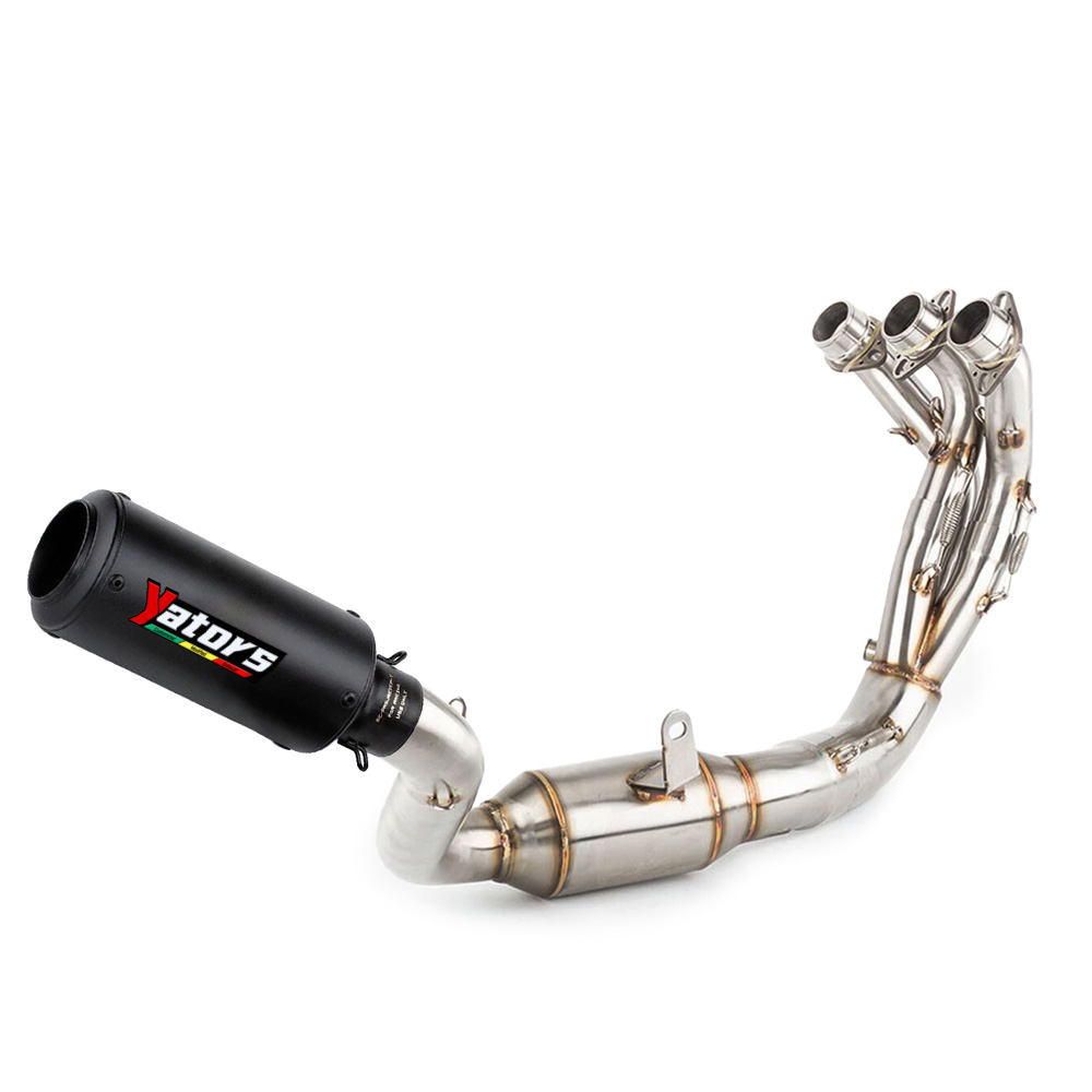 Whole System For Yamaha MT-09 FZ-09 2021-2024 Black Muffler Exhaust Header Pipe