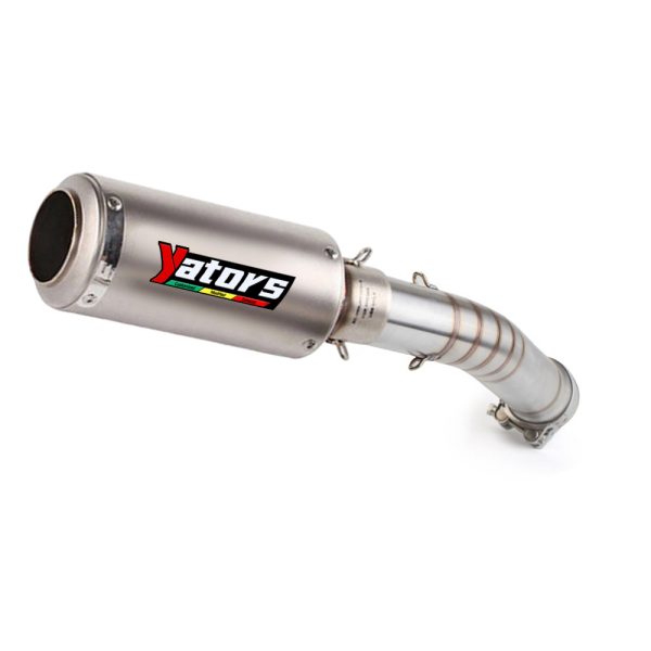 For Yamaha YZF R6 1998-2005 Slip on Muffler Black Exhaust Tips Mid Pipe System