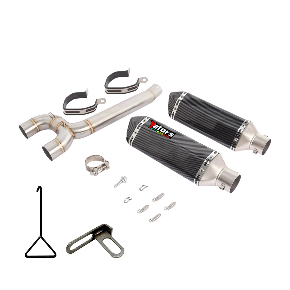 For Yamaha FZ6 FAZER 2004-2011 Exhaust Mid Link Pipe Muffler System Carbon Fiber - Image 5