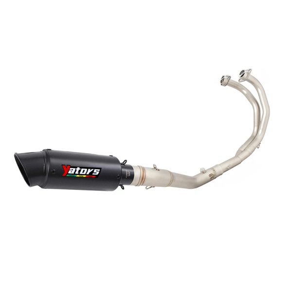 For Yamaha YZF R3 2015-2024 MT-03 Full System Exhaust Header Pipe Black Muffler