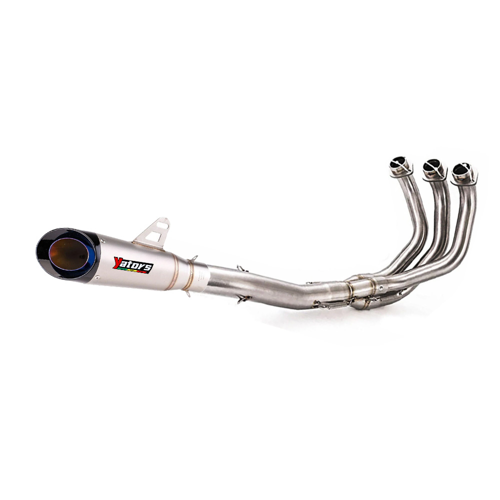 Full Exhaust System Manifold Link Pipe Mufflers For Yamaha MT09 FZ09 FJ09 XSR900