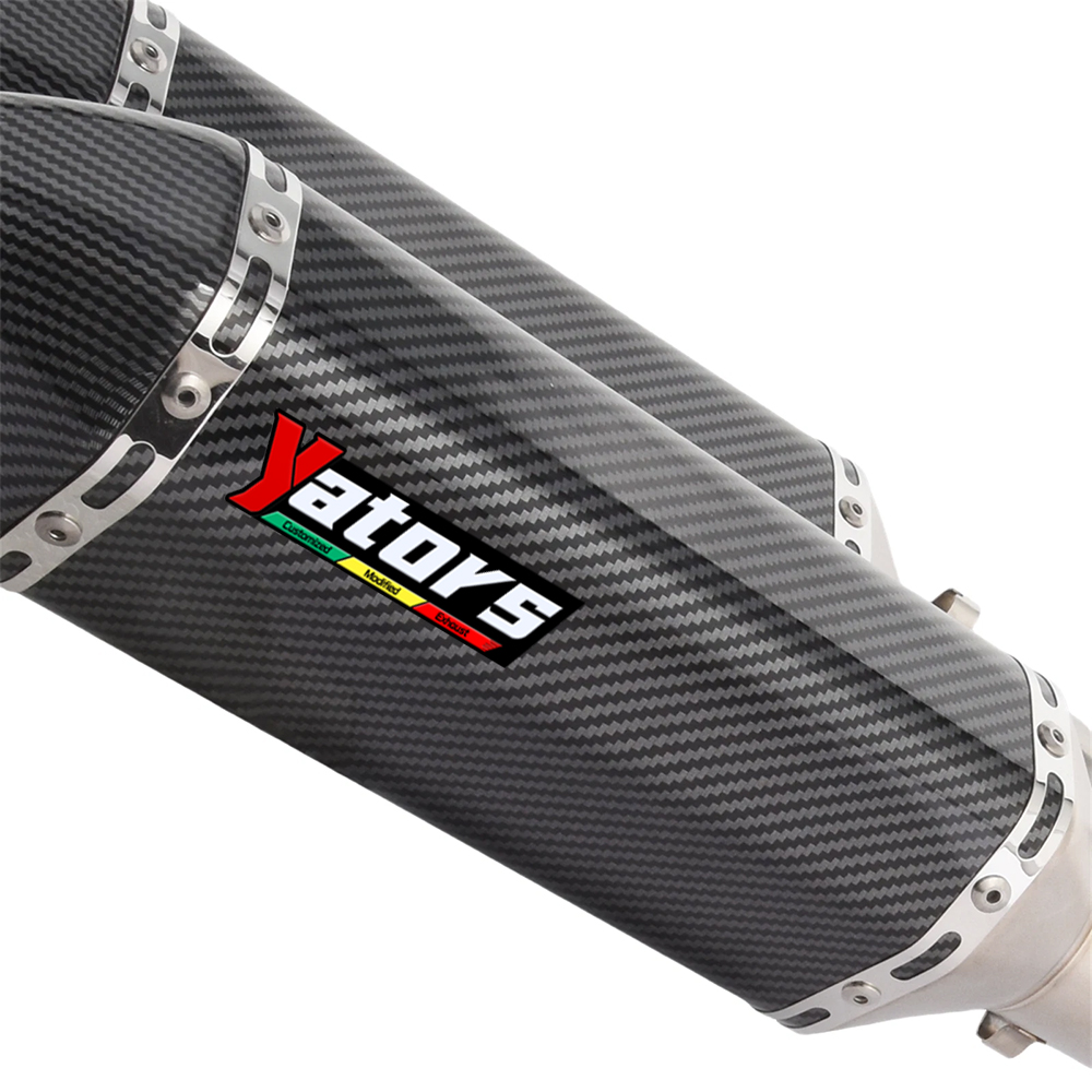 For Yamaha FZ6 FAZER 2004-2011 Exhaust Mid Link Pipe Muffler System Carbon Fiber - Image 7