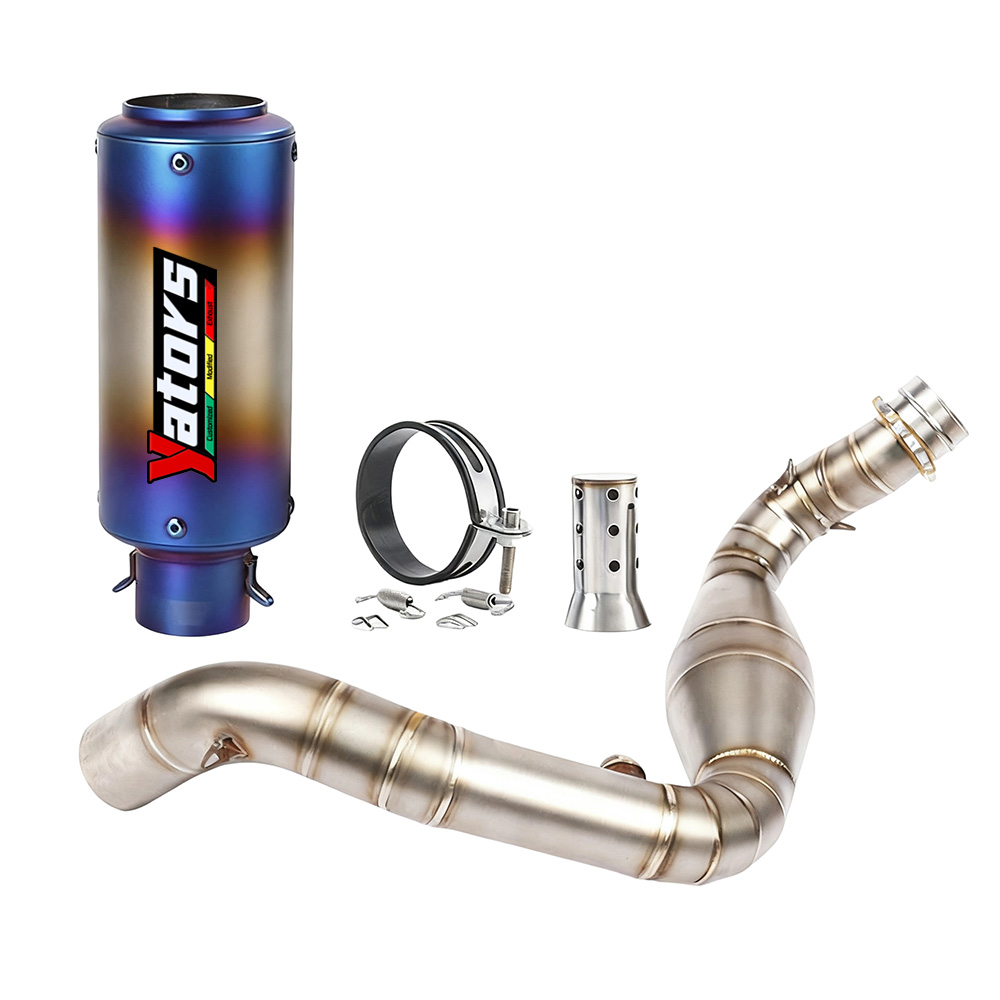 For BMW G310GS G310R Modified System Exhaust Mid Pipe Muffler Tips Blue Slip on