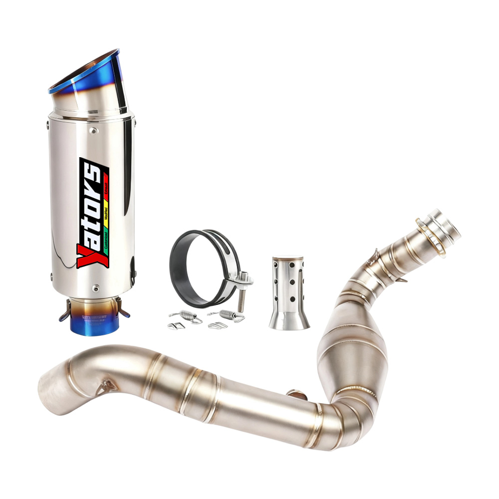 For BMW G310GS G310R Modified System Exhaust Mid Pipe Muffler Tips Blue Slip on