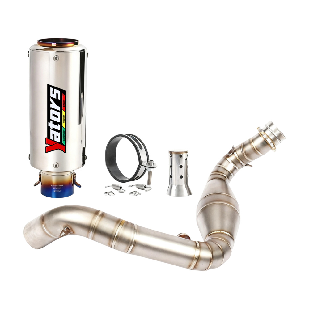 For BMW G310GS G310R Modified System Exhaust Mid Pipe Muffler Tips Blue Slip on