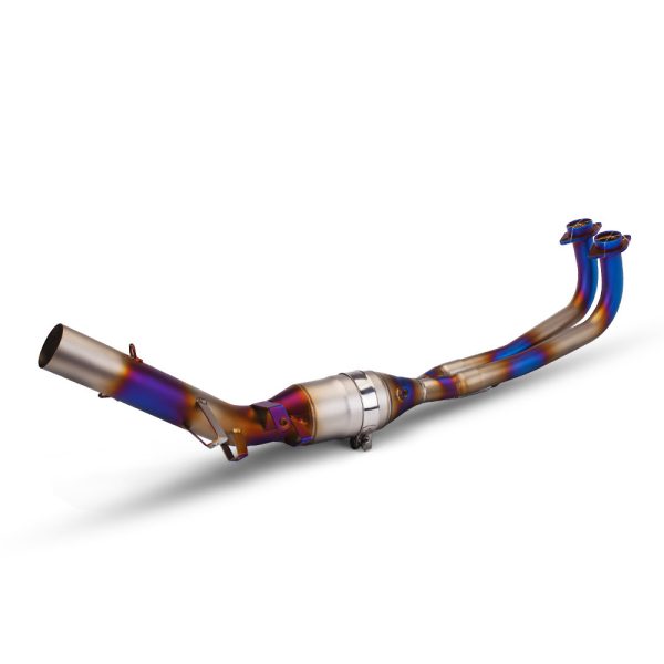 Motorcycle Exhaust Front Pipe for Yamaha T-MAX560 (2017-2023) - Stainless Steel with Carbon Fiber Heat Shield