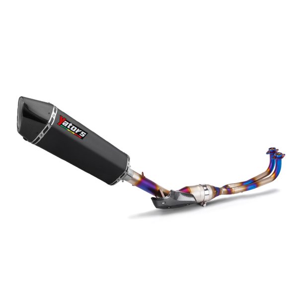 Motorcycle Exhaust Front Pipe for Yamaha T-MAX560 (2017-2023) - Stainless Steel with Carbon Fiber Heat Shield