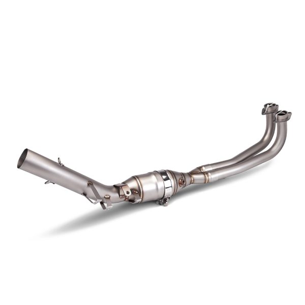 Motorcycle Exhaust Front Pipe for Yamaha T-MAX560 (2017-2023) - Stainless Steel with Carbon Fiber Heat Shield