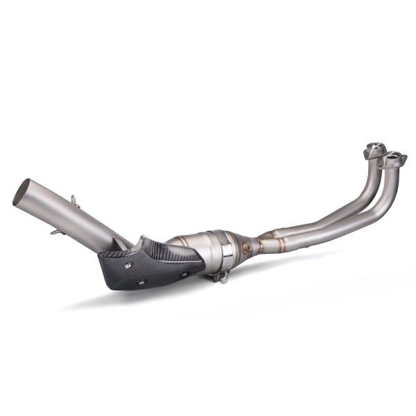 Motorcycle Exhaust Front Pipe for Yamaha T-MAX560 (2017-2023) - Stainless Steel with Carbon Fiber Heat Shield